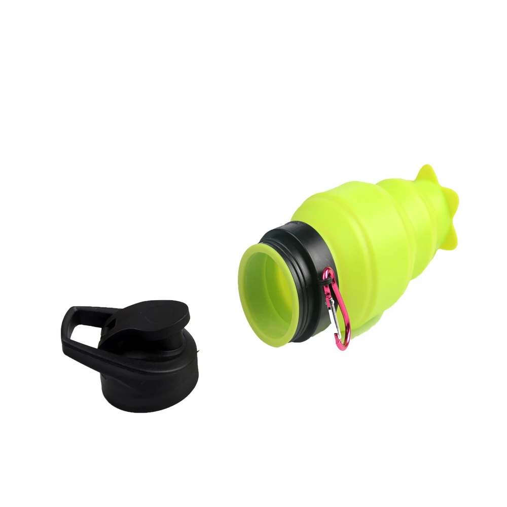 ONEQUAN Collapsible Water Bottle Medical Grade Silicone Outdoor & Indoor Water Bottle Roll Up Foldable Features for Sports