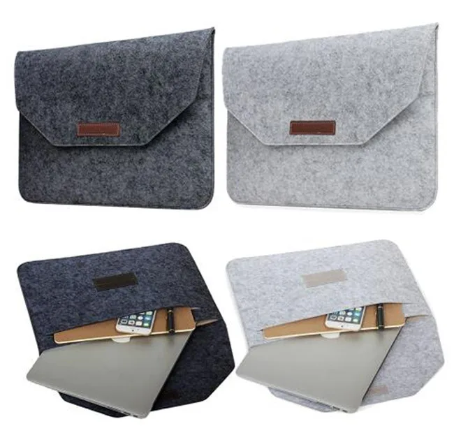 Slim Wool Felt For Macbook Pro Retina 13 15 Sleeve Bag Notebook Flip Laptop Cover For Macbook Air 11 12 13 Handle Case