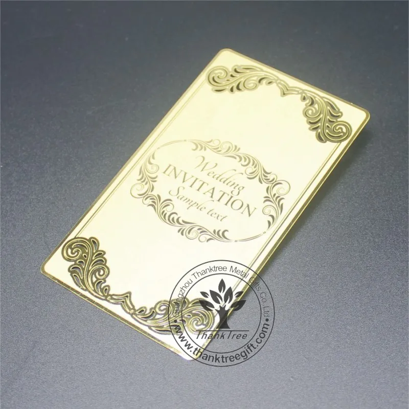 China suppliers low price wholesale handmade 24k golden luxurious wedding invitation card gift