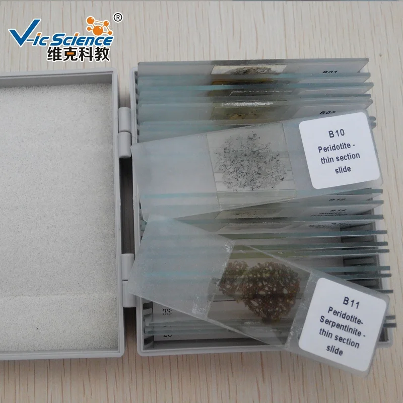 24pcs Mineral Thin Section Slides set  geography educational teaching thin  stone slides