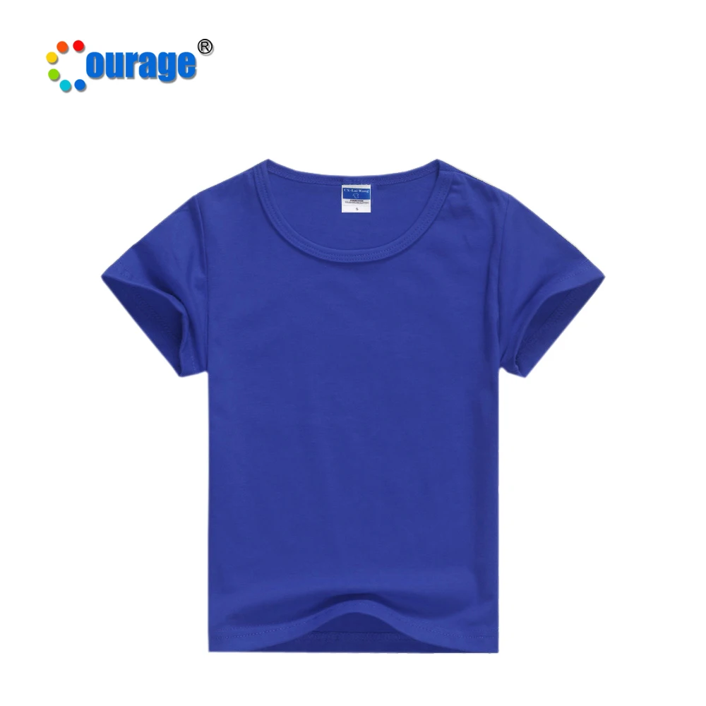 Wholesale Solid Color kids t-shirt cotton children t-shirts blank for sublimation