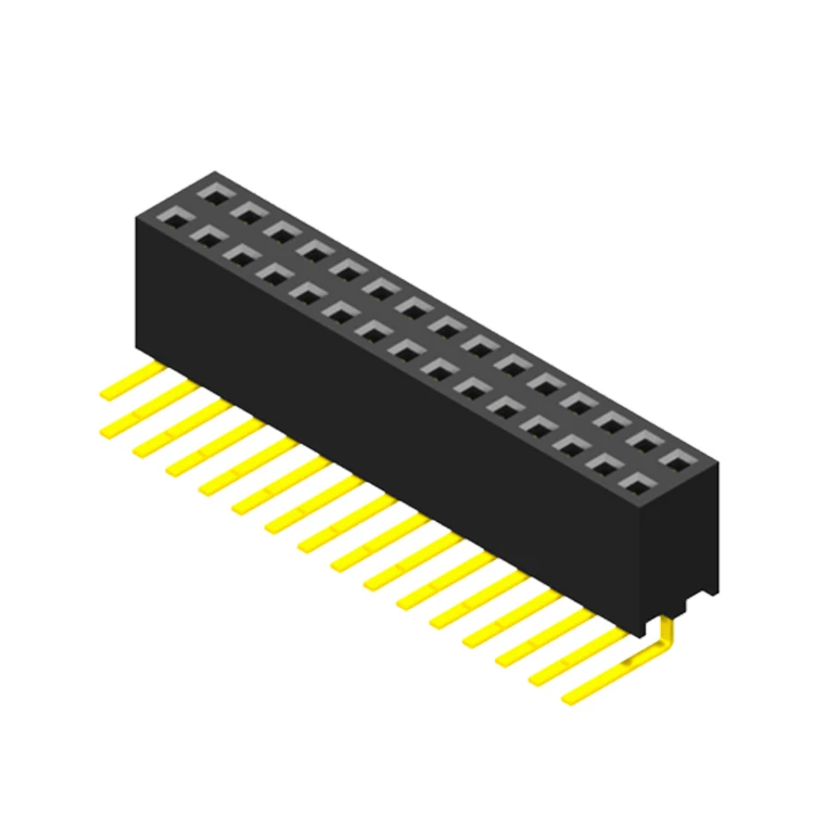 Dual Row Female Header with Cap, S.M.T/DIP 2.54mm Pitch Female Header, Single & Dual Row Straight