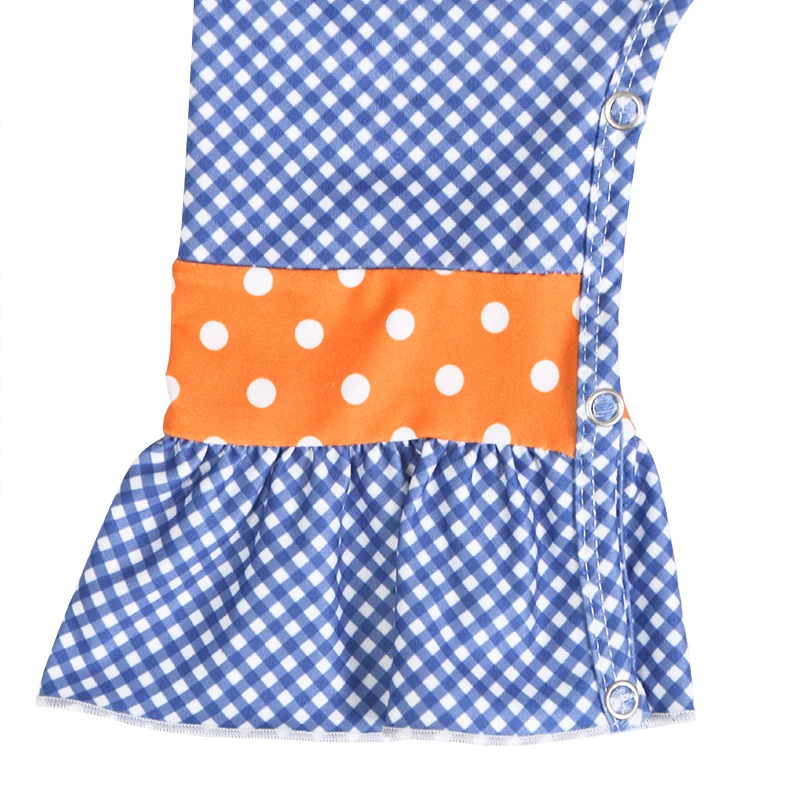 Bulk Wholesale Kids Clothing Cotton Baby Clothes Romper Dotted Pumpkin Applique Halloween Romper For Kids Girls