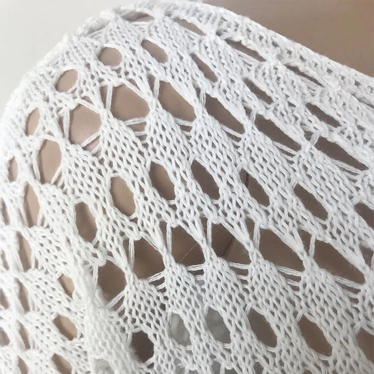 
Factory outlet ladies summer loose long sleeve crochet mesh hollow out top sexy sweater pullover 