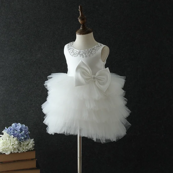 
YY10485G Wholesale high quality best price sleeveless 1-5 years old baby spanish flower girl tulle dress 