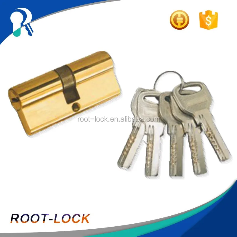 Dual key hadwared brass cylinder door lock