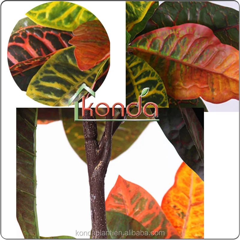 Outdoor decorative Artificial croton plants variegated plant beautiful leaf garden croton bonsai tree