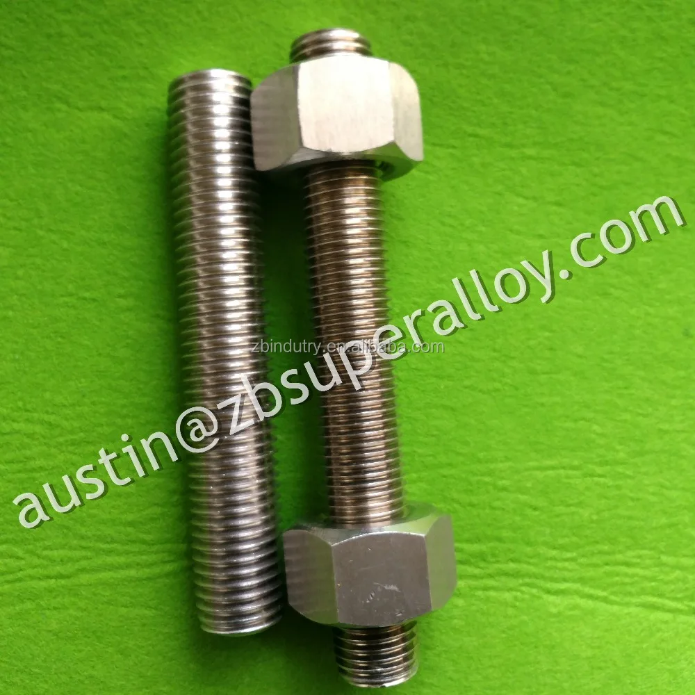 
A193 Gr.B8M studbolts c/w A194 Gr.8M Heavy hex nuts, SS316L, A4-80 bolts,oil industry fasteners 