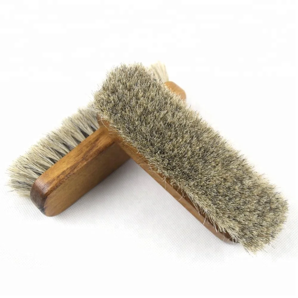 Newest Beech Wooden Handle Horse Hair Shoe Brush Wholesale