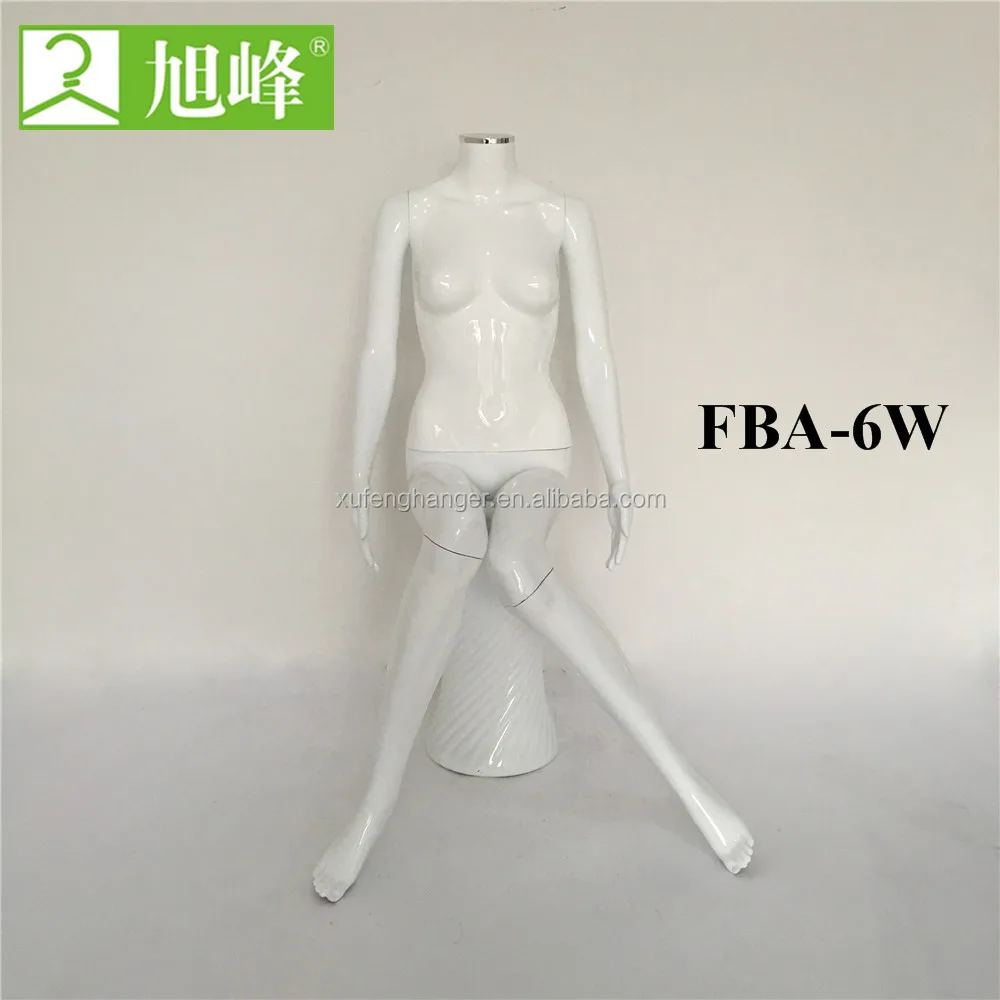 
 Полноразмерные глянцевые белые женские манекены без головы  