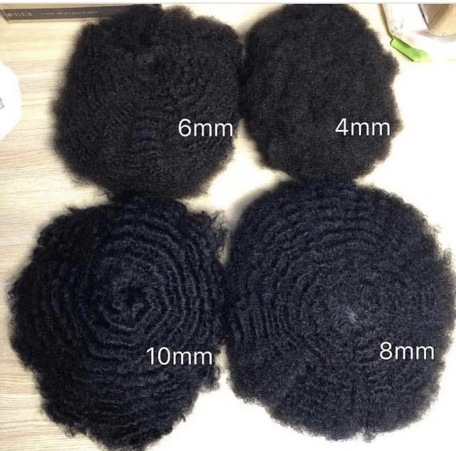 
8x10 Hair Piece Toupee Swiss Lace Short Afro Curly Men Hair Toupee 