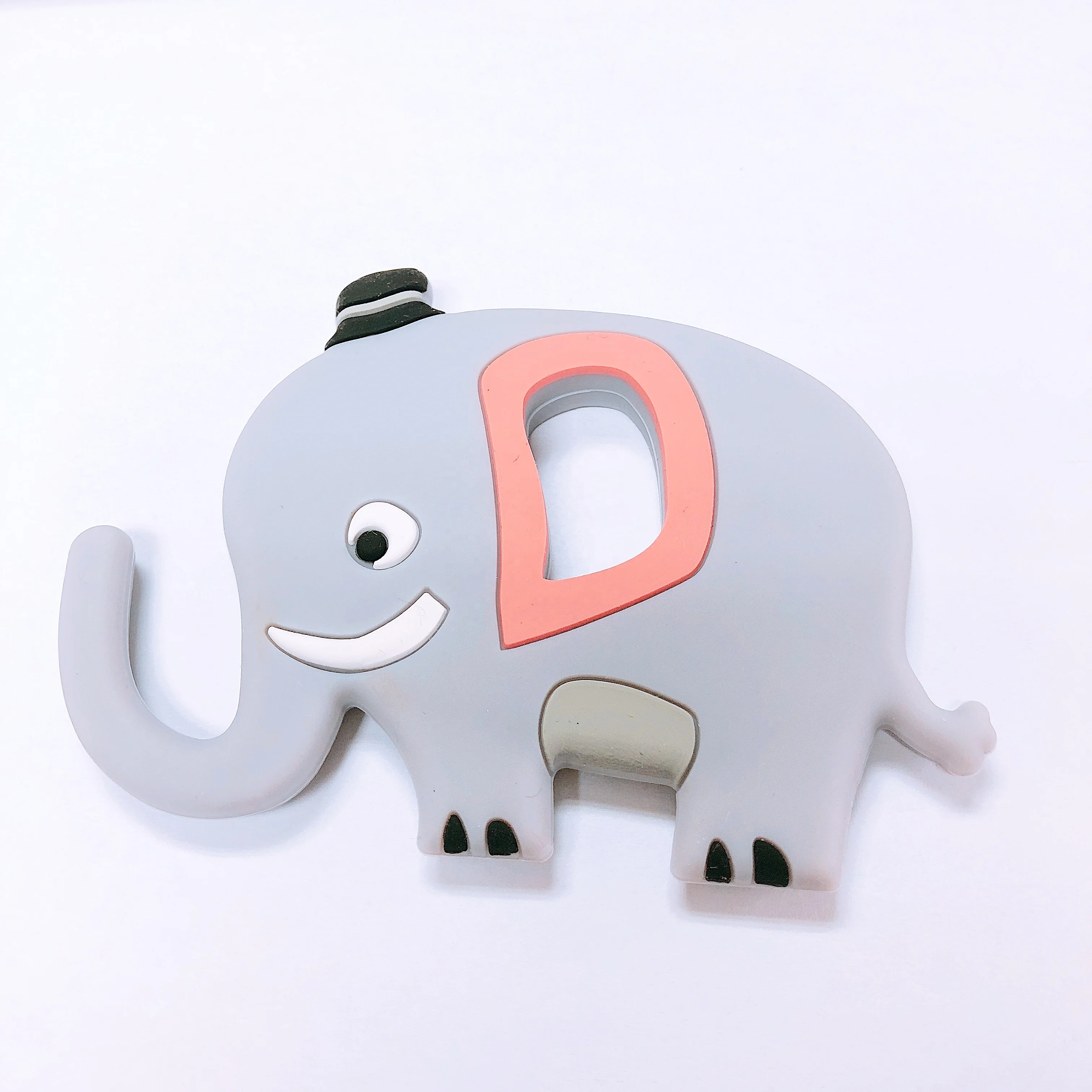 
Original Design Silicone Customizable Color Elephant Baby BPA Free Teething Toy Teether 
