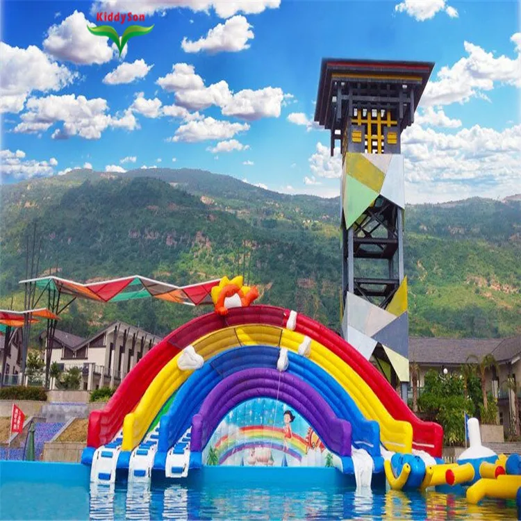 inflatable equipment of swimming pool and water slide for kids and adult play in the water park or home