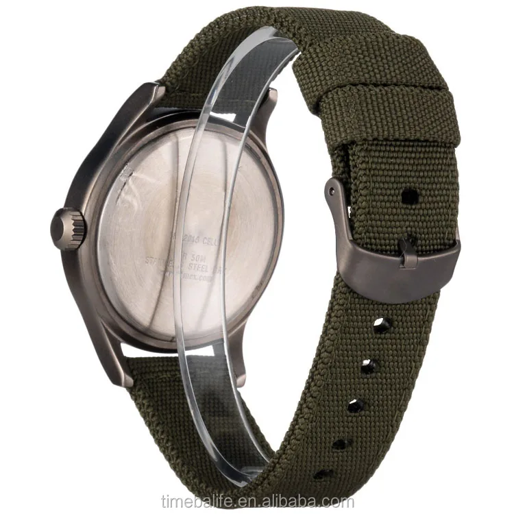 Cheap Custom Logo Simple Dial Canvas Strap Japanese Quartz Movement Arabic Man Watch