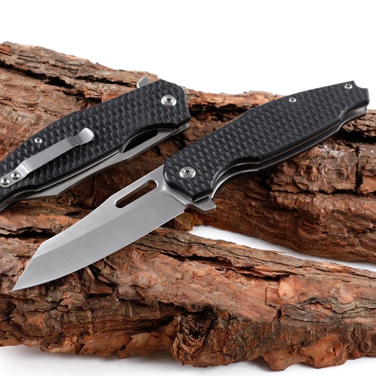 
Stainless steel pocket folding knife EDC China knife with G10 handle 
