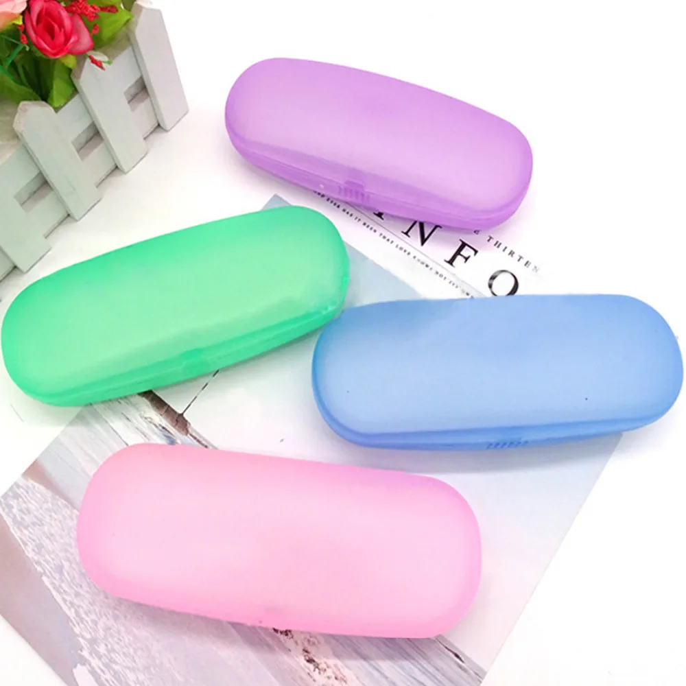 Clear Sunglasses Case Hard Plastic Plain Glasses Holder Box Portable Storage Eyeglasses Case Pouch