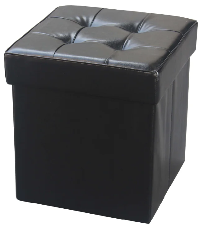 Customized Luxury waterproof Brown PU leather foldable Storage Ottoman bench set series for living room