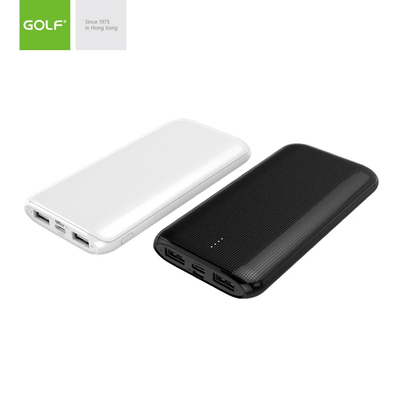 GOLF Manufacturer Double USB Power Bank Lithium Battery Charging Case LED Display Portable Laptop Power Bank 10000mah For Mobile