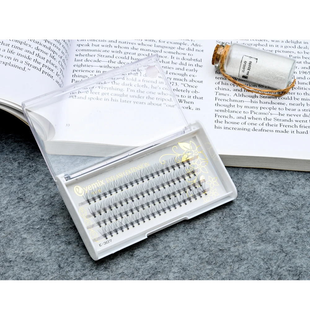 Eyemix individual silk eyelash extension knot eyelash extension wholesale price Lanson factory high quality 10D knotless eyelash