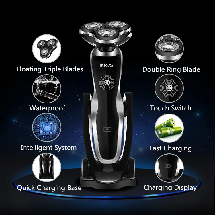 
Triple Blade Waterproof Electric Shaver Rechargeable Men Shaver 
