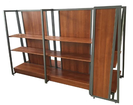 hot sale  wood supermarket shelving  wooden display rack shelf customized design for sale