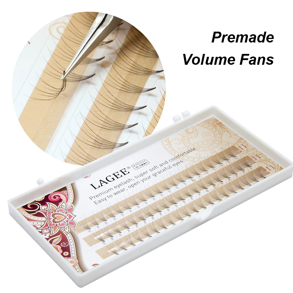 6D  premade fan  private label volume eyelash make up eyelash extensions hand-made black faux mink premium eyelash