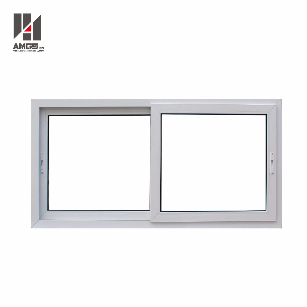 
Horizontal impact white profile pvc sliding glass windows 