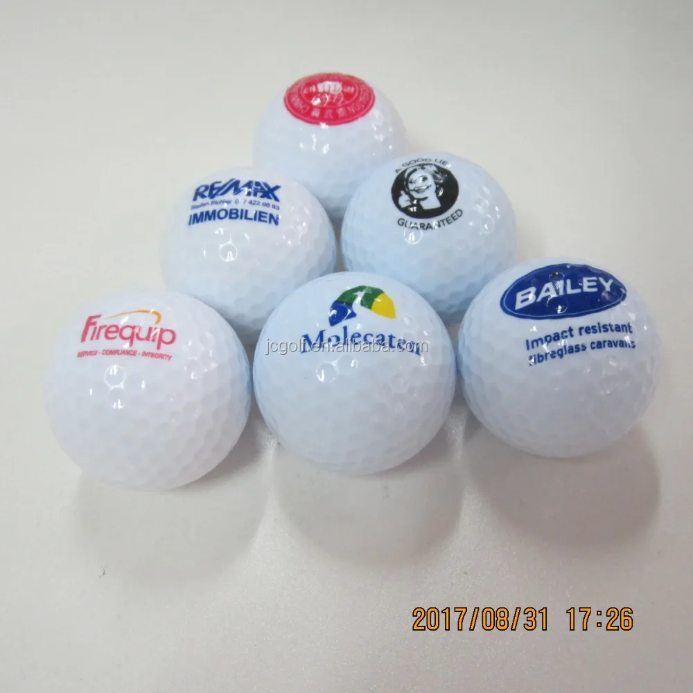 Фабрика подгонять белый 2-слойный логотип печатные рекламные мячи для гольфа