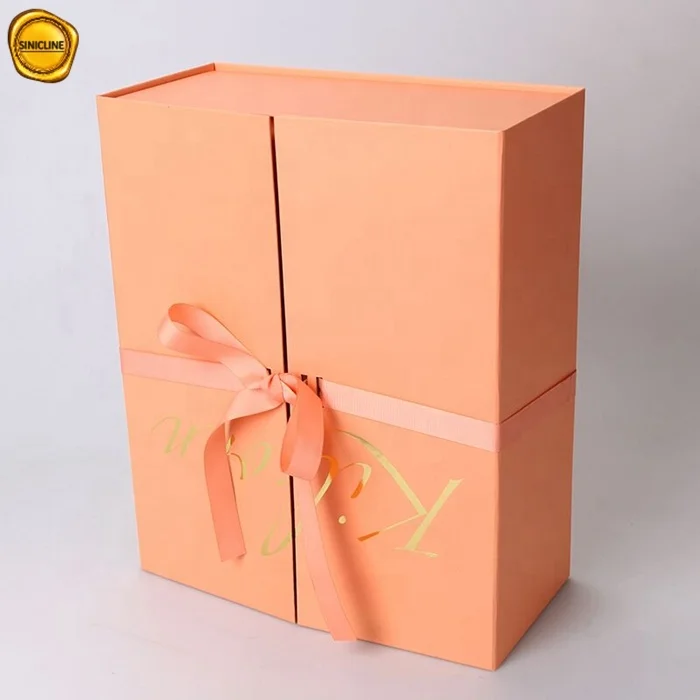 
2019 Sinicline custom-made gift paper box with ribbons design gift paper box 