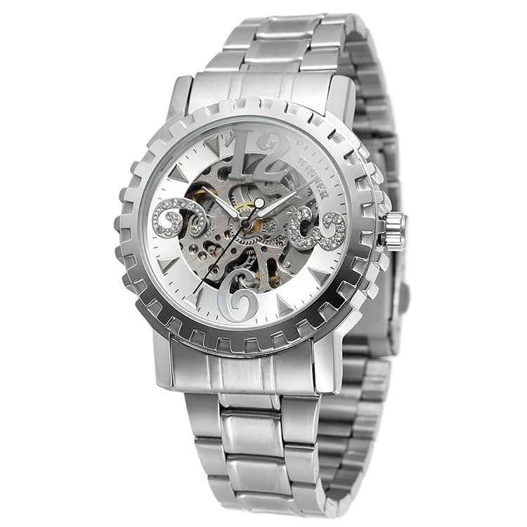 2017 New Design Winner Automatic Skeleton Watches For Girl Wholesale Automatic Women Gold Wristwatch SW3042