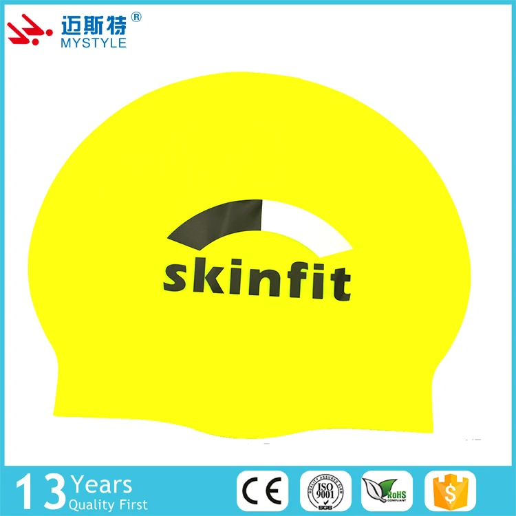 new design lovely adult silicone swimming cap, funny printed swim cap