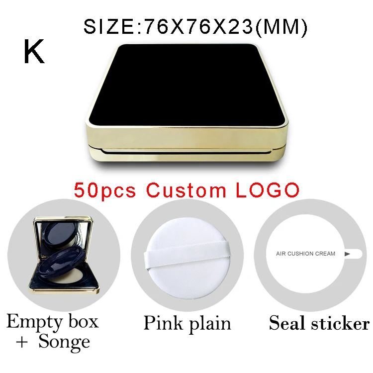 K in stock square case magnet open air cushion box for BB cream Foundation container with Mirror