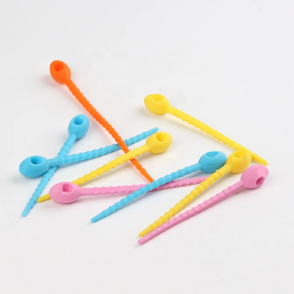 Colorful All-Purpose Household Snake Ties Reusable Twist Silicone Multi-use Smart Tie Bag Bread Food Save Cable Ties