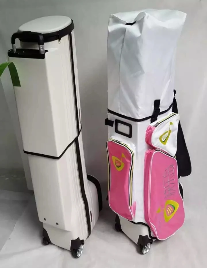 telescopic hard case golf bag with travel wheels