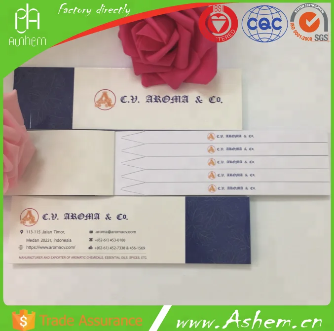 Wholesale booklet fragrance test paper perfume blotter strips IC-031
