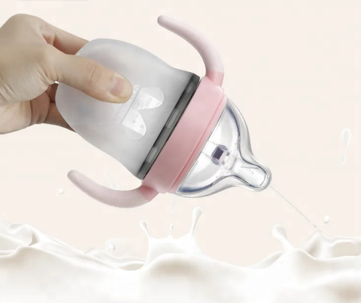 
Popular silicone 240ml Feeding water cup food grade silicone baby bottle 