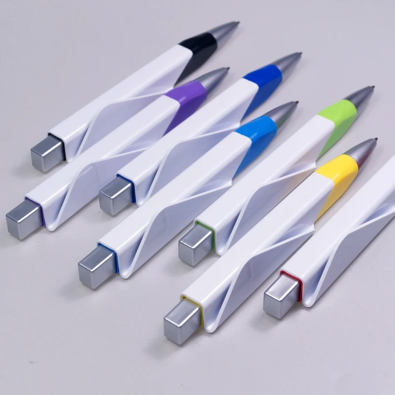 Best square logo pen customized pens with QR code fancy ball pen