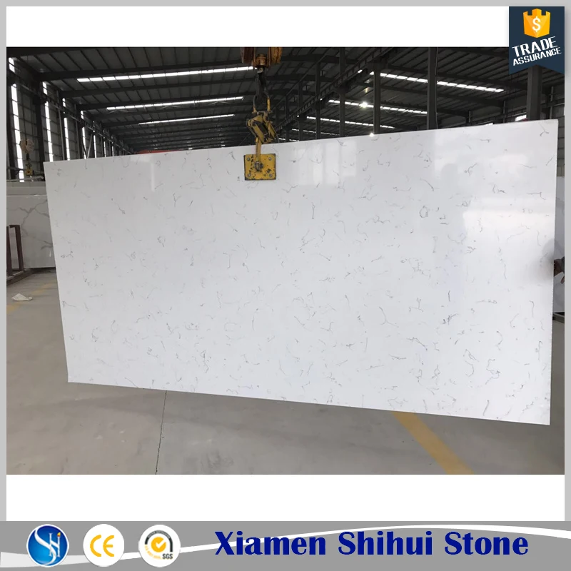 SHIHUI Engineering Stone Project One-stop Solution Artificial Snow White Quartz Stone Slab For Composite Dining Table Top