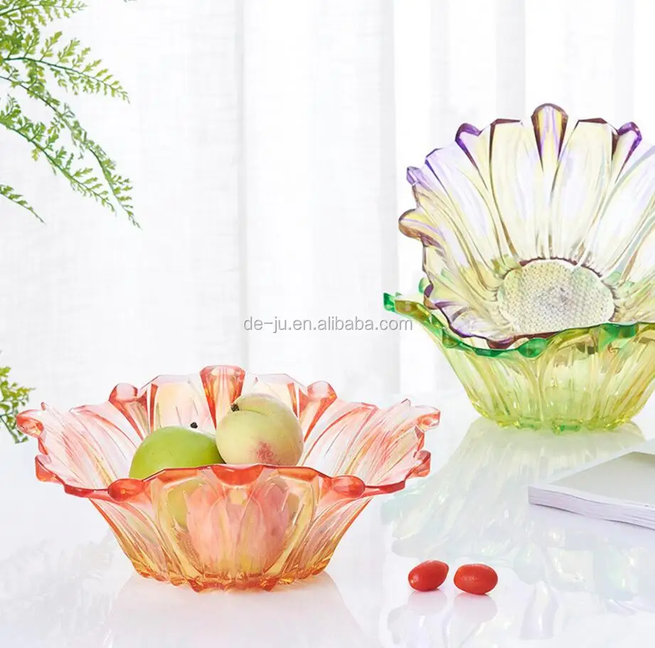 Quality acrylic resin handmade salad bowl European Deep Crystal Glass Fruit Bowls