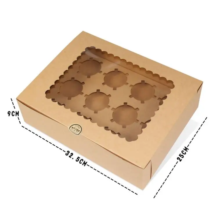 
Wholesale Small cake box 12 Hole Paper Cupcake Boxes with PVC window 