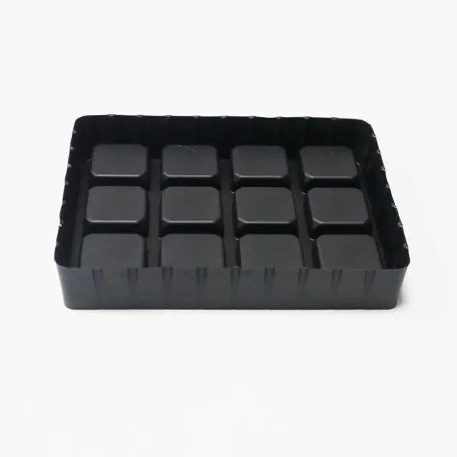 
Custom Made Black PS Plastic Candy Chocolate 12 Cavity Box Blister Packaging Insert Tray 