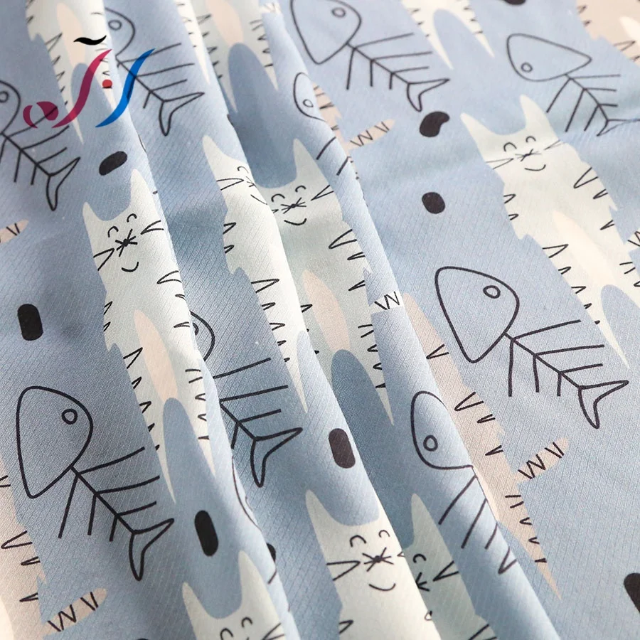 Digital printed rayon cartoon design twill woven fabric for kids