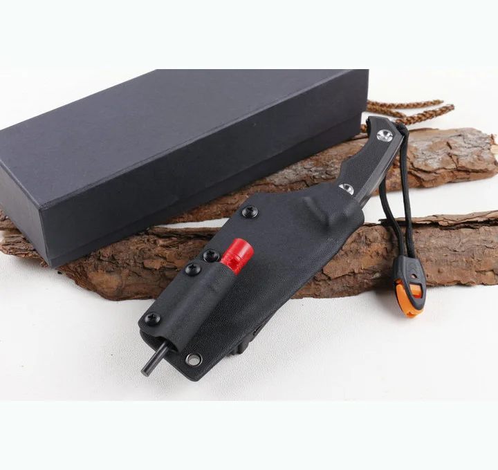
Stainless steel survival rescue knife hunting knife with whistle and fire starter 