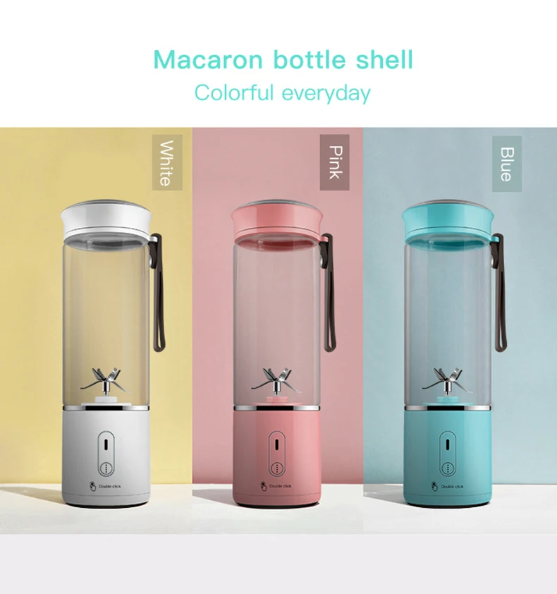 A1 Hand Blender 500ML Glass Jar Portable Fruit Juicer USB Rechargeable Mini Juicer