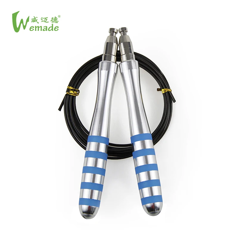 wholesale skipping rope Aluminium handles Fitness training adjustable speed self-locking jumping rope pvc jump rope