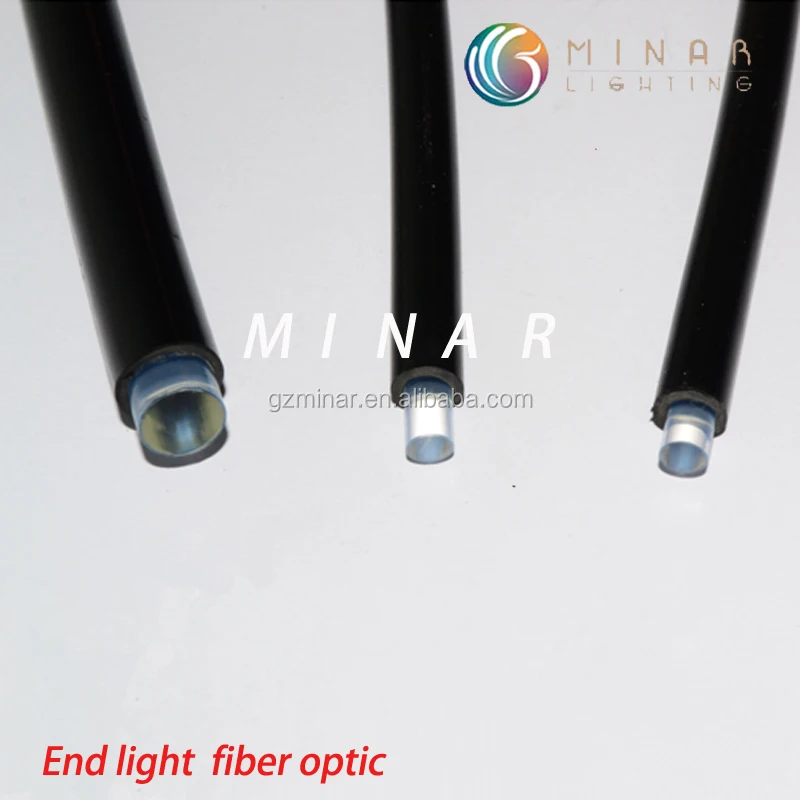PMMA solid end glow emitting multi core fiber optic cable for swimming pool