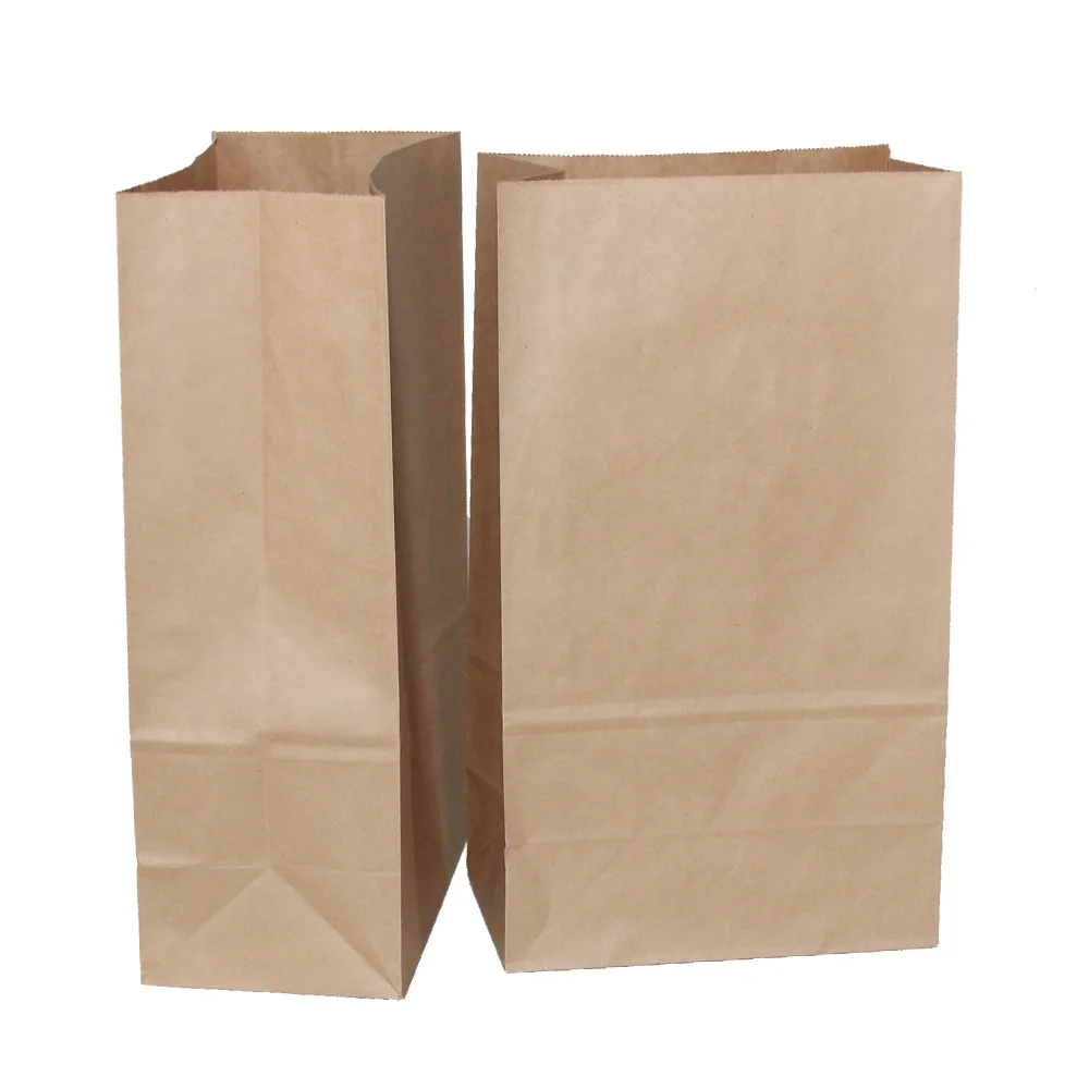 Custom Printed Your Own Logo Cheap Small White Brown Kraft Gift Craft Shopping Paper Bag Without Handles