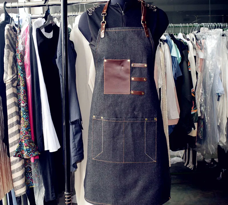 Jamie Oliver Denim Apron /custom high quality denim cross back apron