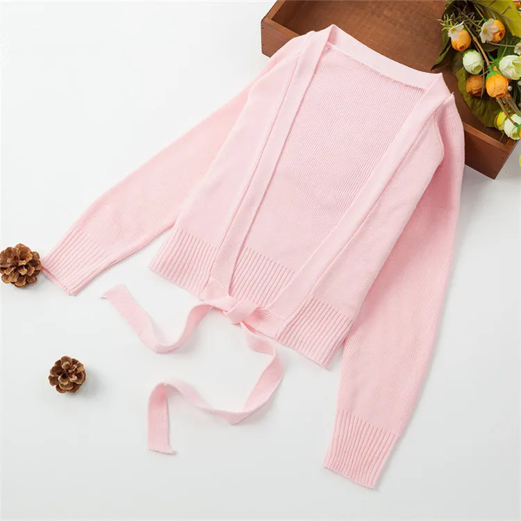 Wholesale Cheap Girls Dance Warm Up Long Sleeve Sweater Crossover Ballet Wear Kids