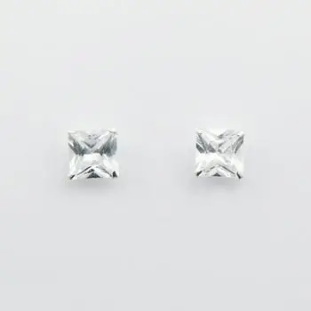 Tiny Stud Earrings Cubic Zirconia In Sterling Silver